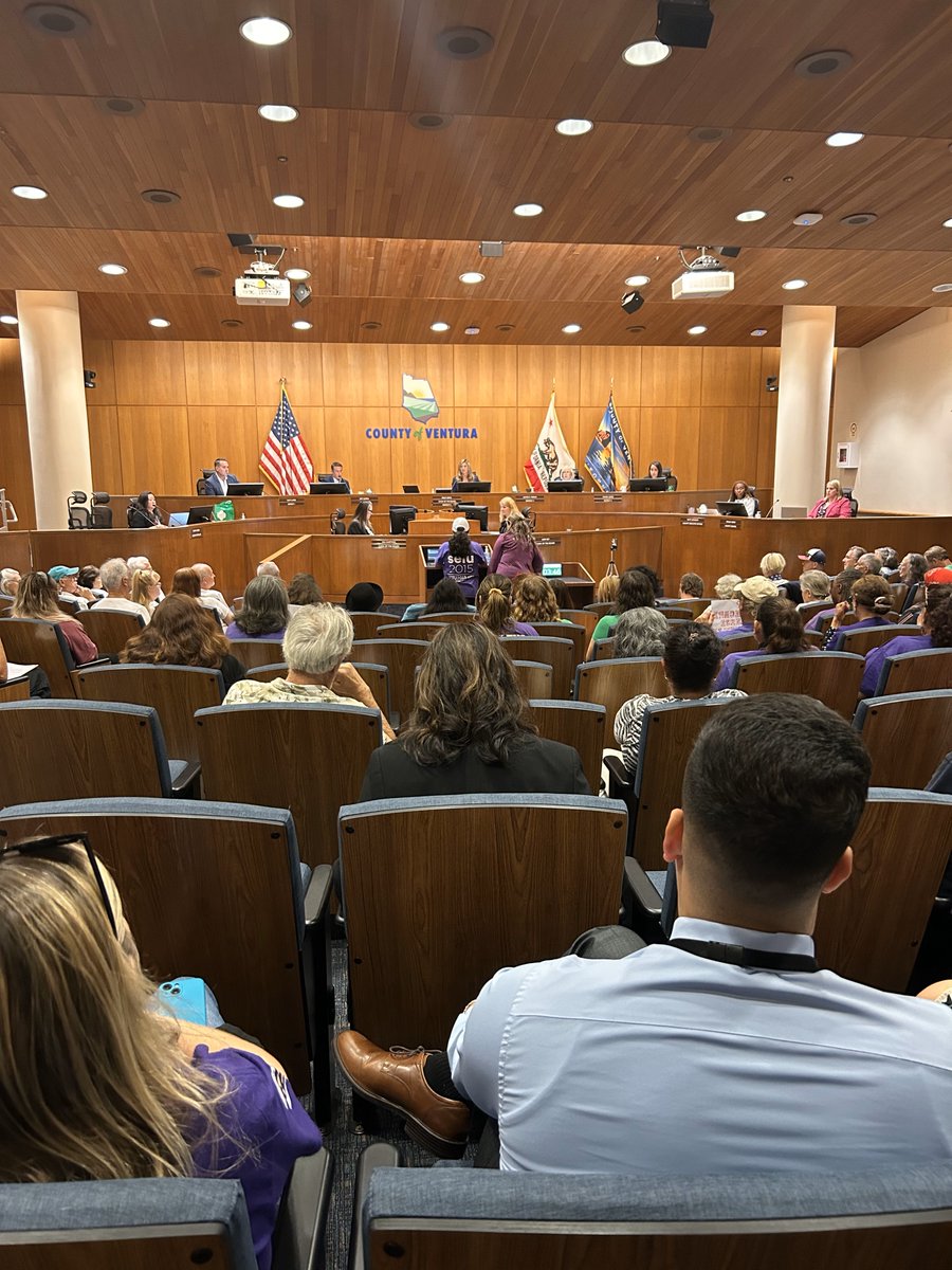 SEIU2015's tweet image. Today, Ventura care providers spoke out at the County Board of Supervisors meeting, demanding livable wages and healthcare. We stand with our  members fighting for justice and respect for caregivers. It’s time to #PutCareFirst 📰seiu2015.org/ventura-county…