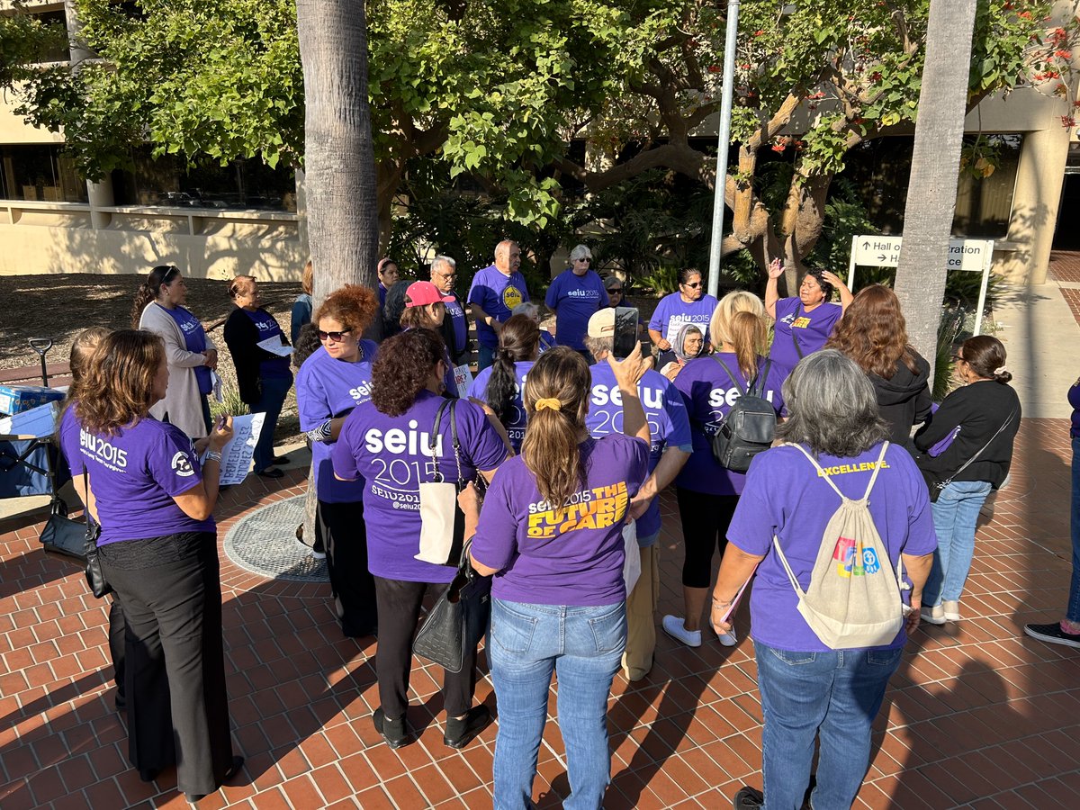 SEIU2015's tweet image. Today, Ventura care providers spoke out at the County Board of Supervisors meeting, demanding livable wages and healthcare. We stand with our  members fighting for justice and respect for caregivers. It’s time to #PutCareFirst 📰seiu2015.org/ventura-county…