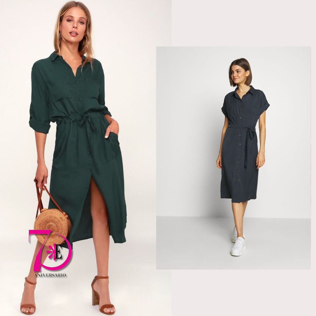 Estampas's tweet image. #Estampas | Los #vestidos #camiseros son una pieza muy versátil que siempre podemos encontrar en las colecciones de #moda. Estos permiten crear looks sofisticados y frescos al combinarlo con sandalias o deportivos blancos.