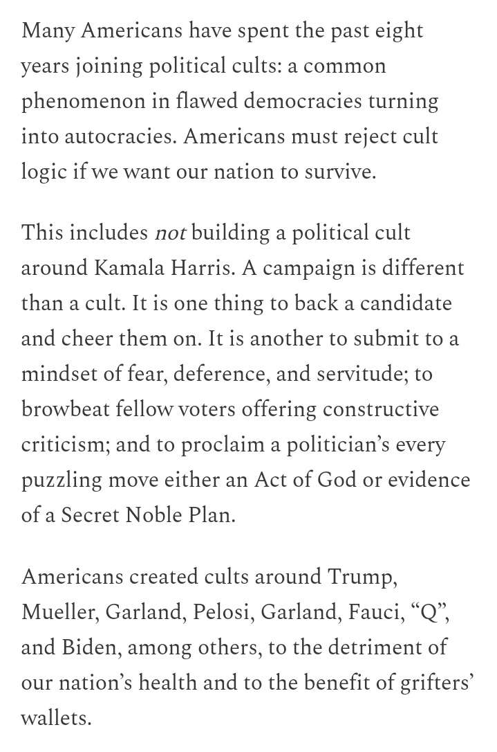 sarahkendzior's tweet photo. Stop joining political cults! https://t.co/ON8a4NYaEN