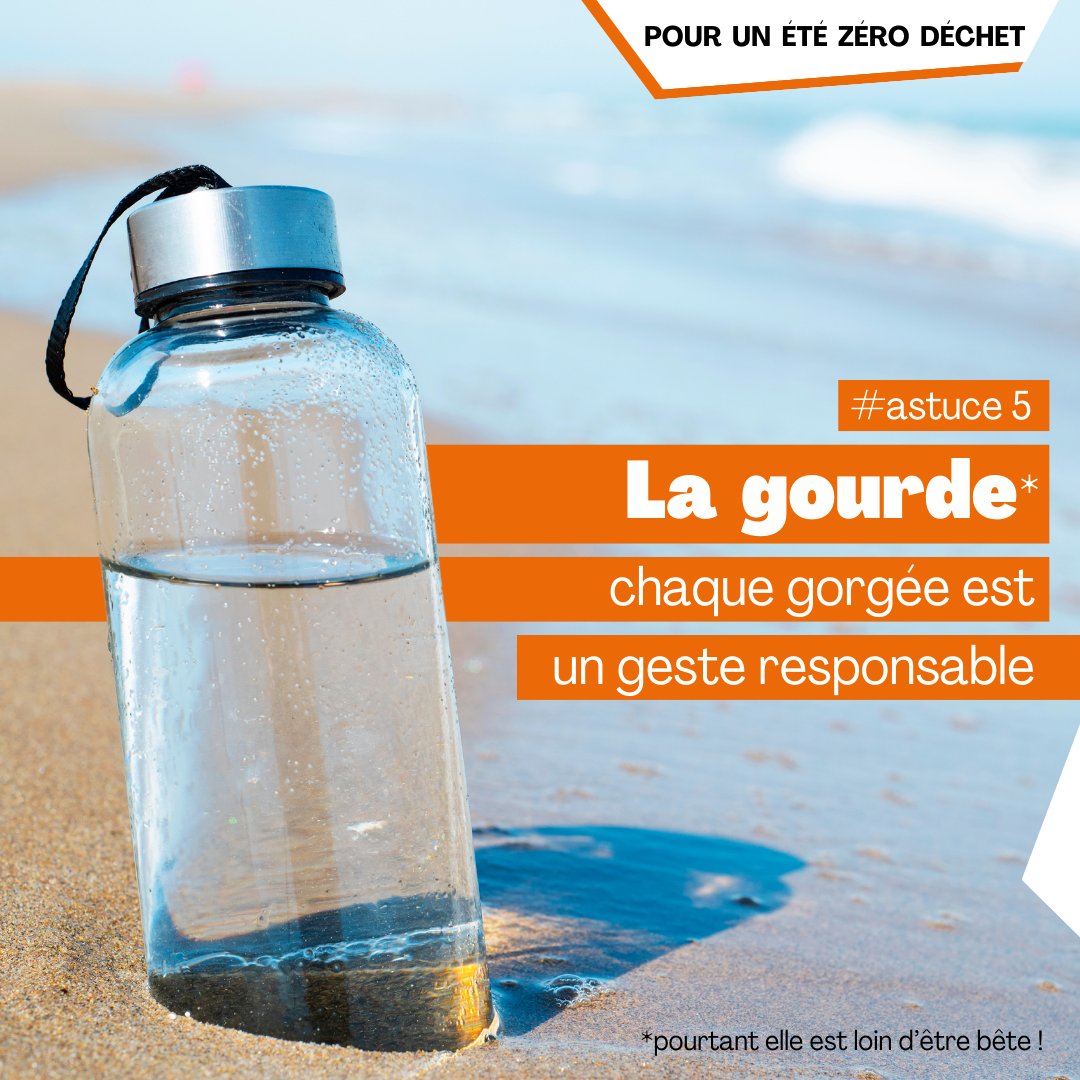 valor3e's tweet image. [L'ÉTÉ ZÉRO DÉCHET] Une astuce maintenant bien répandue : utilise une gourde pour tes boissons ! 
Adopte ce geste simple pour réduire tes déchets tout en restant hydraté(e) tout l'été ! 💚
#Gourde #EteZeroDechet #AstucesZeroDechet #Reutiliser #Reduire #ZeroDechet #Paris2024