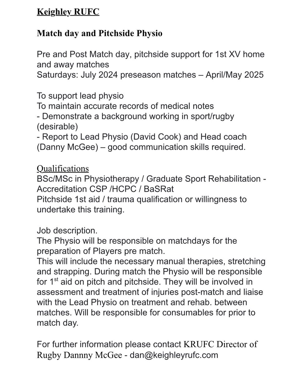 Leeds Beckett ST (@leedsbeckett_st) on Twitter photo Excellent opportunity for any #sports #therapy, #physio, #rehabilitation graduates for a #therapist with <a href="/KeighleyRUFC/">Keighley RUFC</a>! Excellent opportunity for any #sports #therapy, #physio, #rehabilitation graduates for a #therapist with <a href="/KeighleyRUFC/">Keighley RUFC</a>!