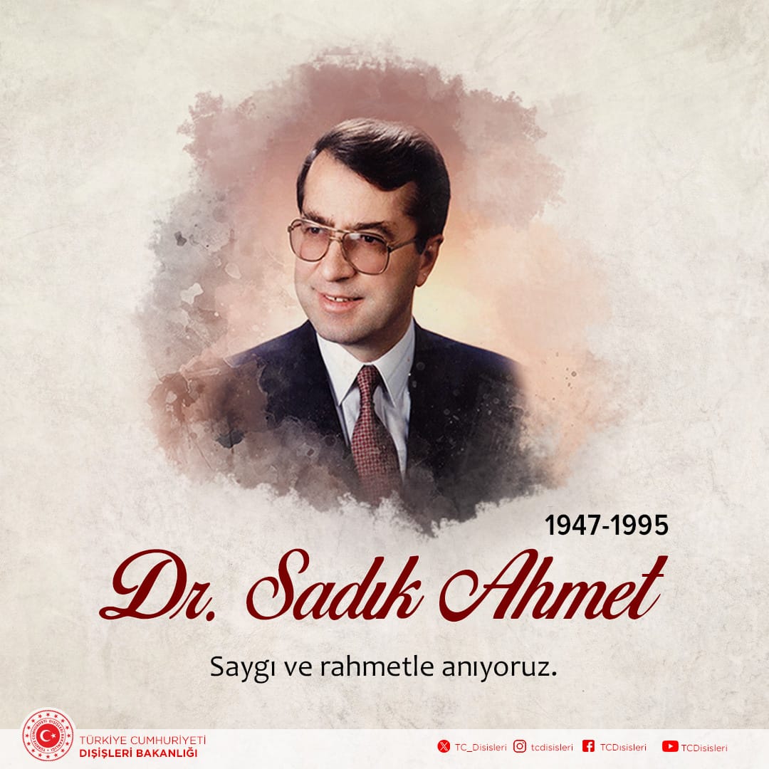 Batı Trakya Türklerinin unutulmaz lideri ve Dostluk Eşitlik Barış Partisi’nin kurucusu Dr. Sadık Ahmet’i, vefatının 29. yıl dönümünde rahmet ve saygıyla anıyoruz.

Dr. Sadık Ahmet’in Batı Trakya Türk Azınlığı’nın meşru haklarına kavuşması için fedakarca ömrünü vakfettiği