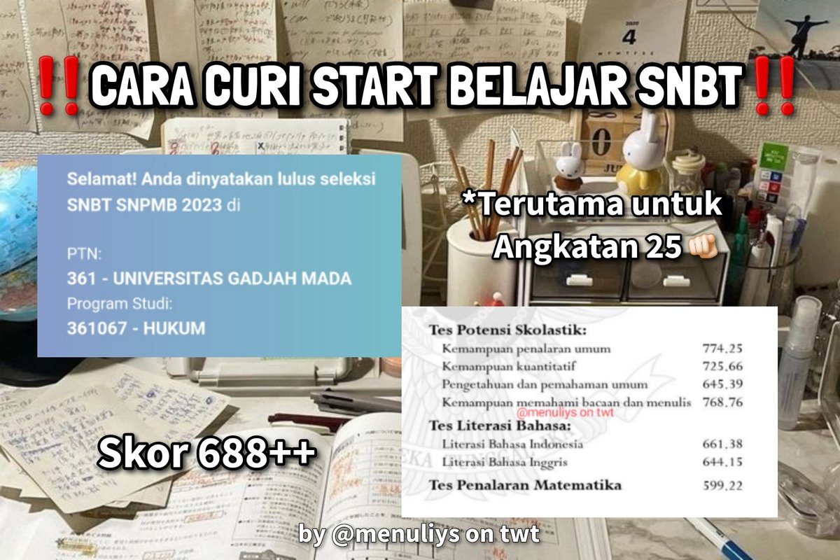 menuliys's tweet photo. 📝 CARA CURI START BELAJAR SNBT
(terutama untuk angkatan 25) ‼️

– A Thread
#snbt #studytwt #snbt2024 https://t.co/e0Ocs4ec2W