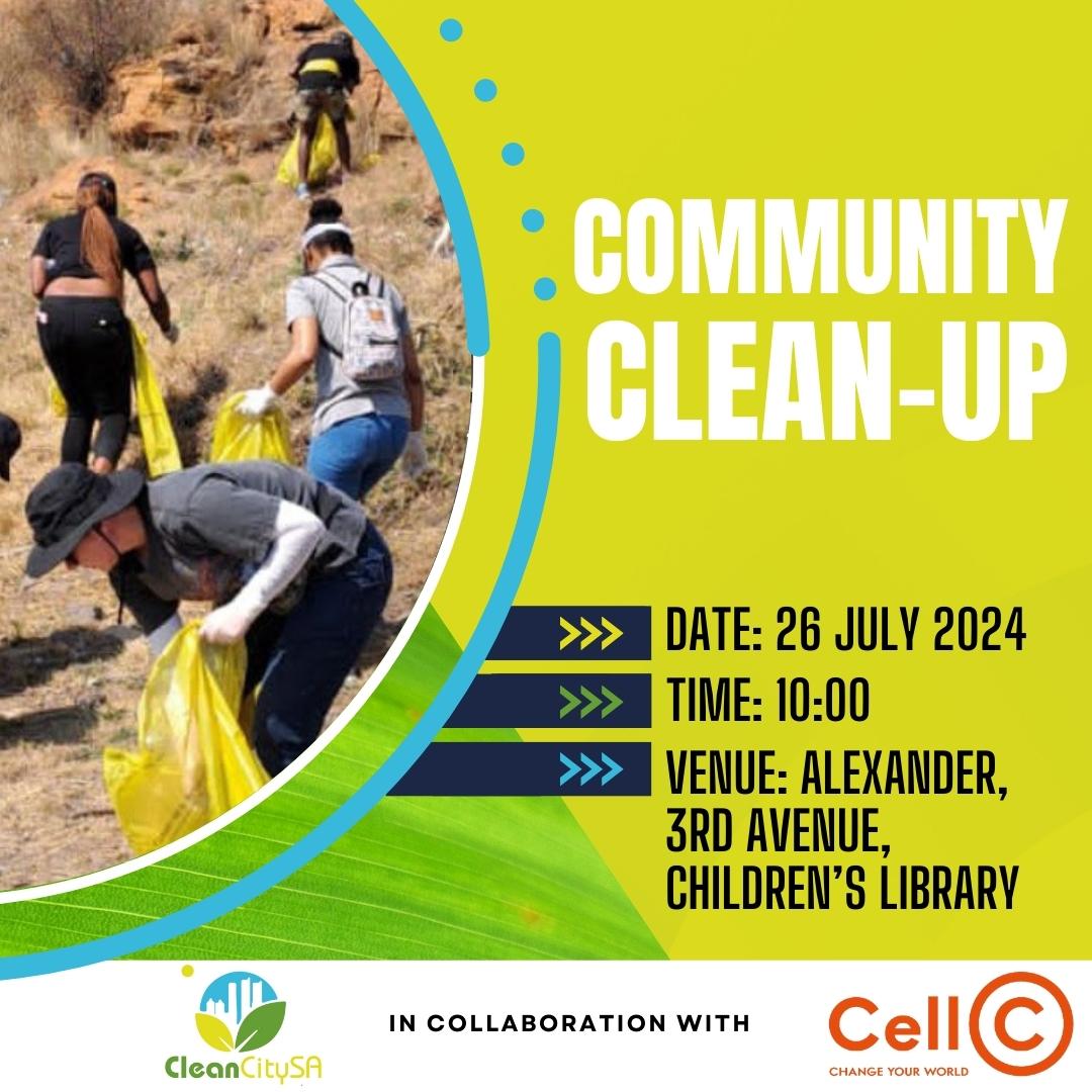 It is our pleasure that we now turn our attention to the community of Alexandra - a collaboration between <a href="/CleanCitySA1/">Clean City SA NPC</a> and <a href="/CellC/">@CellC</a>
#PlasticNoThanks
#WasteManagement
#CleanUpTime