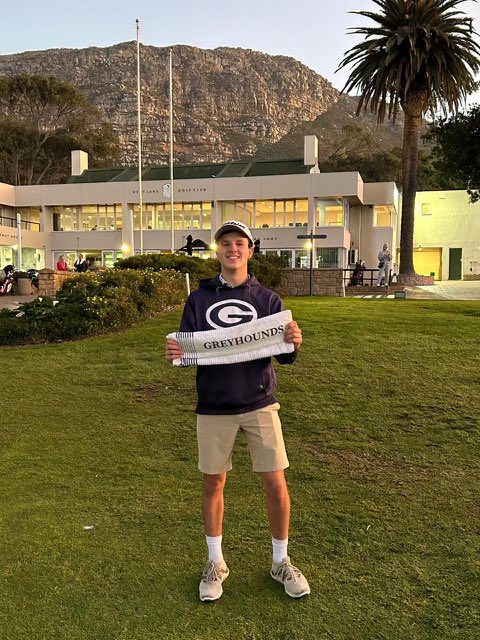 Sawyer ‘25 picks up his first international match play victory during his exchange program in Cape Town, South Africa! #gohounds #summer