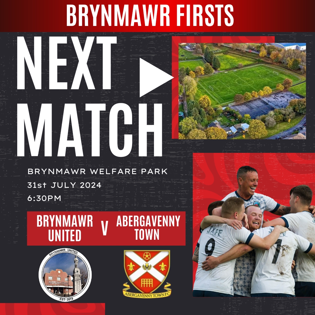 A pre-season fixture next Wednesday for the First team, hosting Abergavenny Town Reserves.

31st July
Kick off at 6:30pm!

Come along and support the boys!
#UpTheMawr