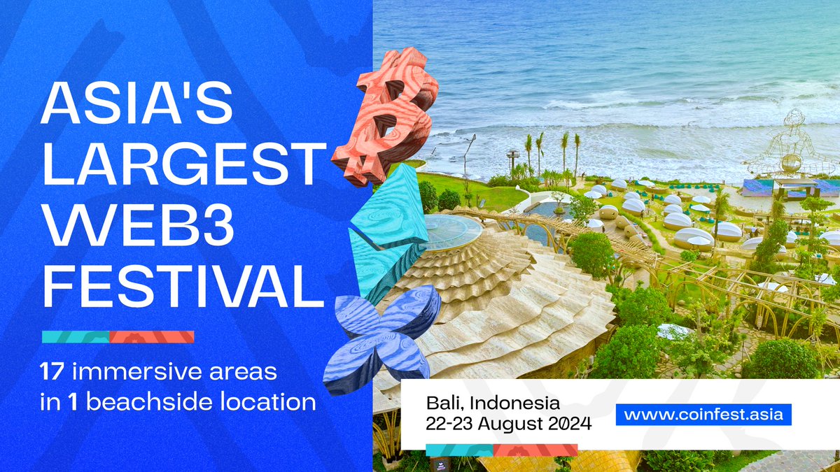 coingecko's tweet photo. GIVEAWAY 🎉 We've partnered with @CoinfestAsia to giveaway 3 pairs of CoinFest Asia Festival Tickets (worth $150 each), happening in Bali, Indonesia on 22-23 Aug 2024.

Get ready to connect with 6,000+ people from 2,000+ companies at the largest Web3 festival in Asia.

How to join:
👉 Follow @coingecko & @CoinfestAsia
🩷 Like & RT this post
👥Tag a friend you’d like to bring with you

3 winners will be chosen on Friday, July 26, 2024.
