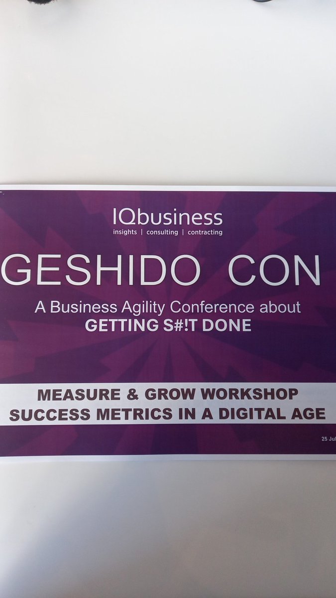 How do we know if we are getting valuable sh!t done #Geshidocon?
We'll why not attend my workshop tomorrow...Measure &amp; Grow - Success Metrics in a Digital Age <a href="/geshidoIQ/">Geshido@IQbusiness</a> <a href="/iqbusiness/">iqbusiness</a>