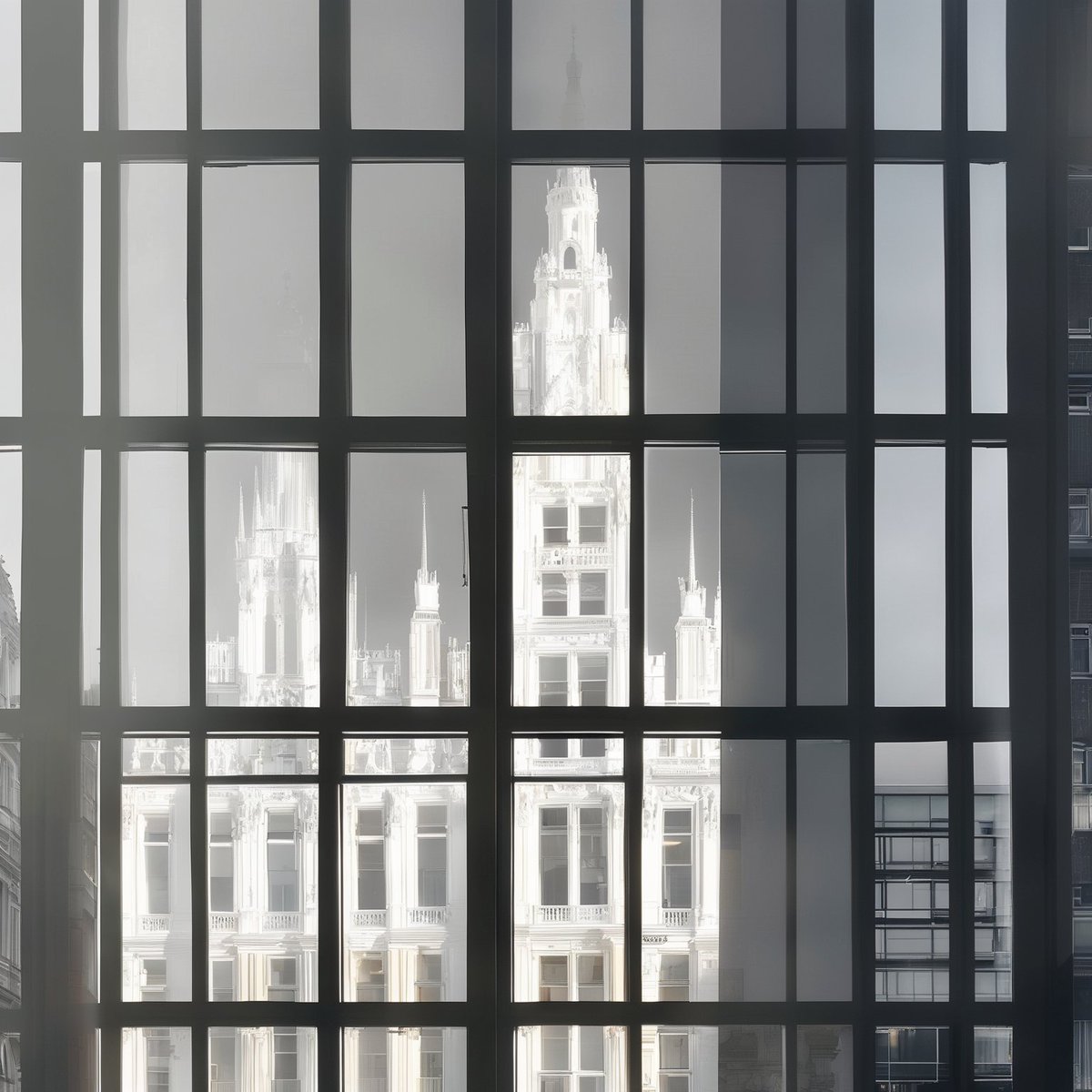 mariia_gonchar's tweet photo. Just submitted my #DoubleExposure entry! A historic castle merges with a modern office block, reflecting the evolution of architecture & society. Made with MJ XL by @mazeguru_ai. #ThemeContest #Art #History #Innovation https://t.co/MwNIkV4sf9