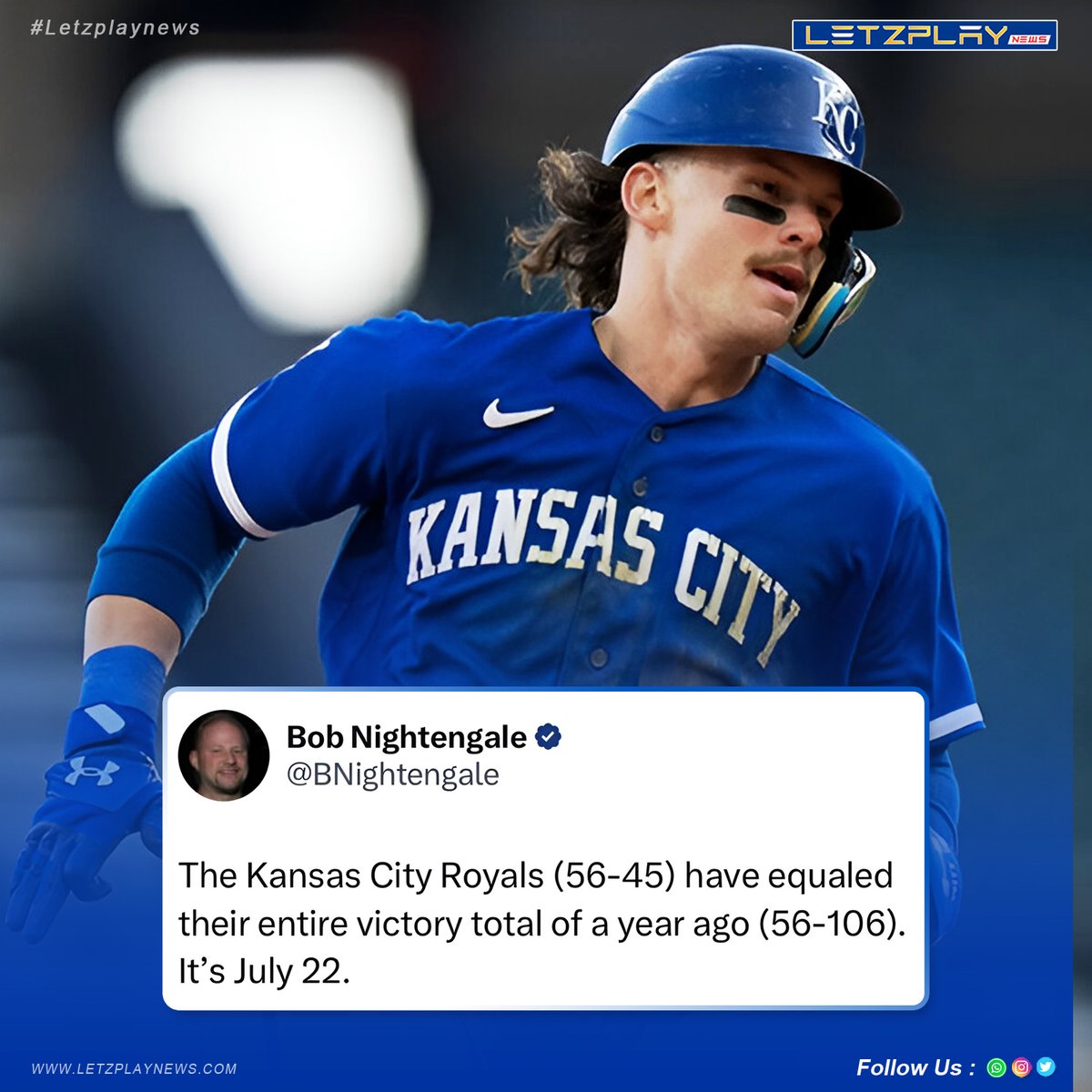 Letzplay_News's tweet image. The new and improved Kansas City Royals😮‍💨🔥

#baseball #baseballcap #sports #NewsUpdate #newsfeed #letzplaynews #lovesports