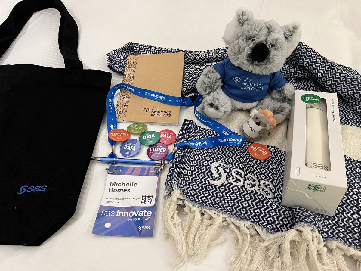 HomesAtMetacoda's tweet image. Appreciative of the @SASsoftware swag I’m squeezing in my suitcase from #SASInnovateOnTour Sydney. ☺️ Lovely and practical mementos from the engaging activities and fun during the breaks. Thanks @sas_anz! 

#SASusers #SASpartners #SAScommunity #SASswag #SAS #SASevents #gratitude