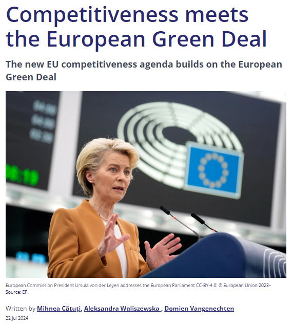 e3g's tweet photo. Von der Leyen’s #PoliticalGuidelines confirm #climate & #energy remain #EU priorities, linked with the new #competitiveness agenda.
Aligning the complex politics of Member States will be key.
Read @DVangenechten1 @mihneacatuti @A_Waliszewska latest blog: https://t.co/SeGQhOHAEb https://t.co/ANxnoWfwLq