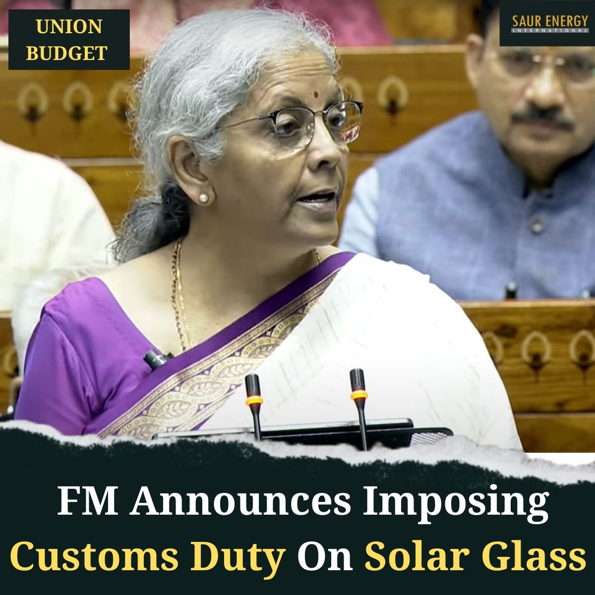 #BUDGET: After several months of wait and meetings, the govt has decided to impose new #customduties against the import of #solarglass in India.  Full report here-Budget 2024: Govt Imposes New Customs Duty On Solar Glass (saurenergy.com)