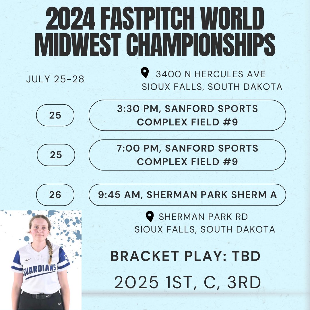 Ready to head down to Souix Falls and get our last tournament of the season in for my VSA Guardian 16u team, can’t wait for us to compete!
<a href="/CoachM_Egger/">Matt Egger</a> <a href="/dordtsoftball/">Dordt Softball</a> <a href="/BUCSOFTBALL/">Buccaneer Softball (BCSB)</a> <a href="/CUW_SB/">CUW Softball</a> <a href="/msoe_softball/">MSOE Softball</a> <a href="/UMMCougarSB/">University of Minnesota Morris Softball</a> <a href="/MMULancersSB/">Mount Marty Softball</a> <a href="/KelseyBollon/">Kelsey</a> <a href="/SieraSpahiu/">Siera Spahiu</a>