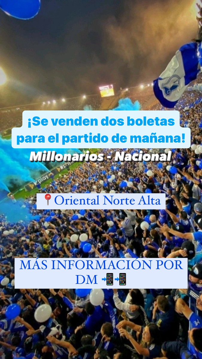 Escríbanme para más información 💙

#Millonarios