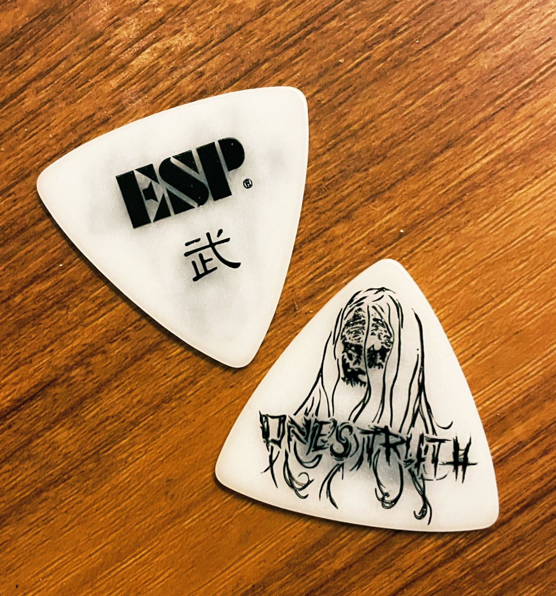 takexthrashin's tweet photo. 合言葉は白黒
日々を刻んで生きましょう☀️
#白黒
#onestruth
#espguitars
#newpick https://t.co/OZOWm3TqMY