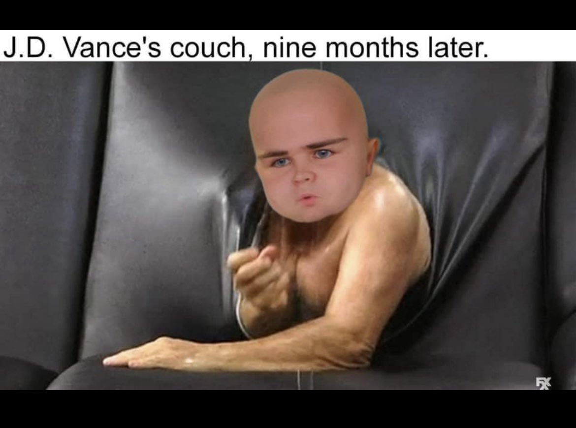 EAPoeEstNe19jan's tweet photo. @MauvCoui #Humor 
There are #MasterPlumbers, #MasterCarpenters &amp; then #Masturbators like #JDVance. The senator from Ohio overshares how his couch helped regulate his sex drive.
#OutlawMaleMasturbation #ChildrenAreBeingKilled
#JDVanceKilled80MillionKids based on his #HillbillyElegy https://t.co/HtwkKyTMFc