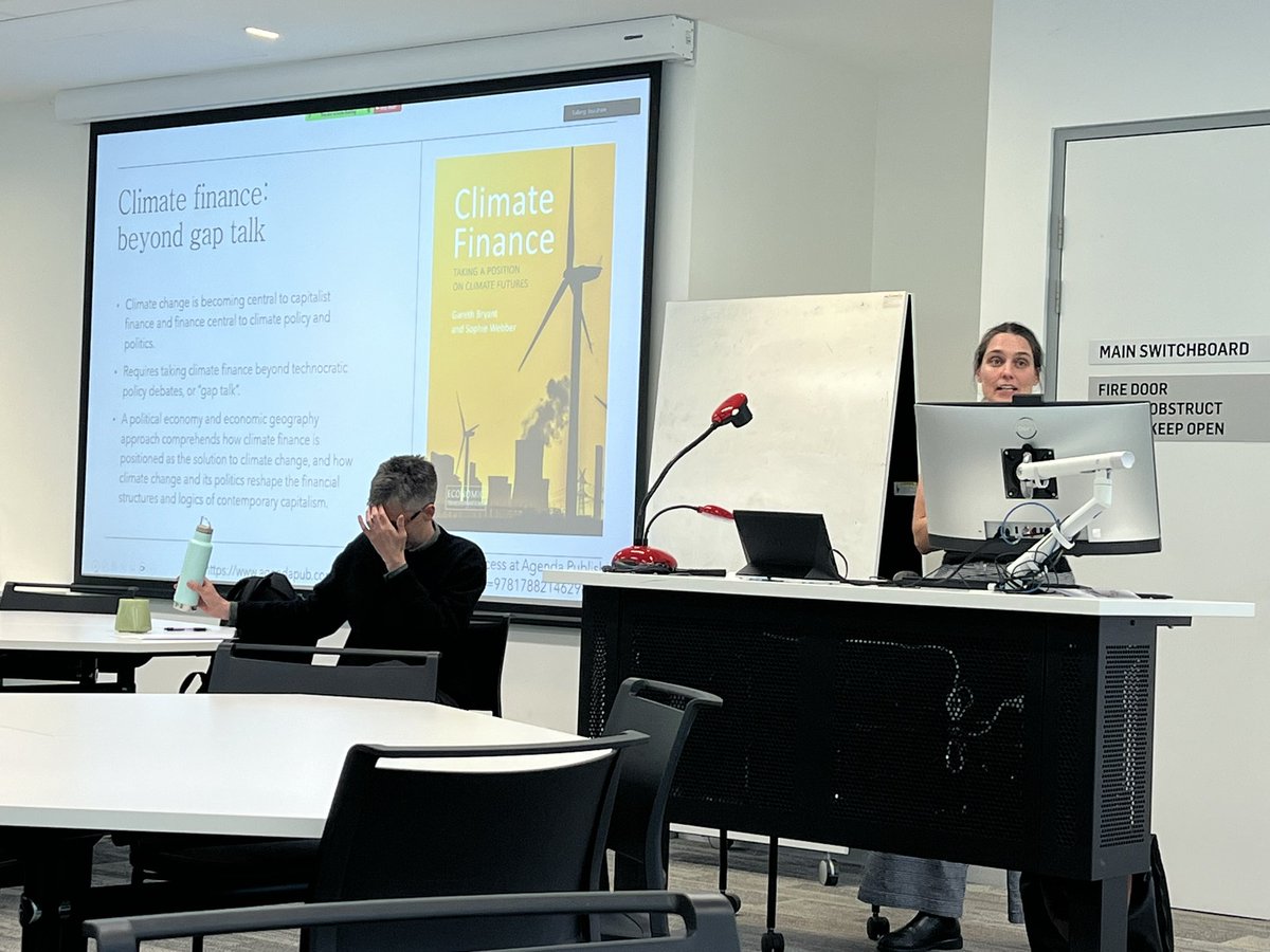 Pauline McGuirk (@paulinemcguirk) on Twitter photo And the <a href="/ACCESS_GEOG/">ACCESS geog&enviro</a> seminar series is off to an impressive start with USyd’s Sophie Webber and Gareth Bryant on Australia’s climate economy. And the <a href="/ACCESS_GEOG/">ACCESS geog&enviro</a> seminar series is off to an impressive start with USyd’s Sophie Webber and Gareth Bryant on Australia’s climate economy.