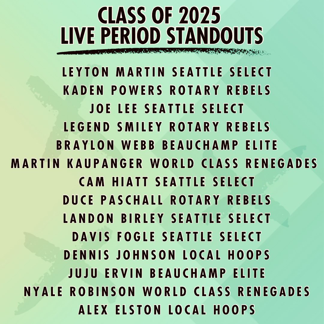 📈2025 LIVE PERIOD STOCK RISERS 

📍Washington State &amp; PNW always produces some of the top talents on the West Coast year after year and this Spring was no exception. A number of prospects made a name for themselves while boosting their recruitment at the same time.