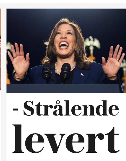 ytrevenstrenett's tweet photo. Spent på om norsk presse skviser ut én kritisk sak om Kamala Harris før valget, eller om vi kun får servert dette ⬇️  hver eneste dag de neste månedene. https://t.co/EsOBWoFEYq