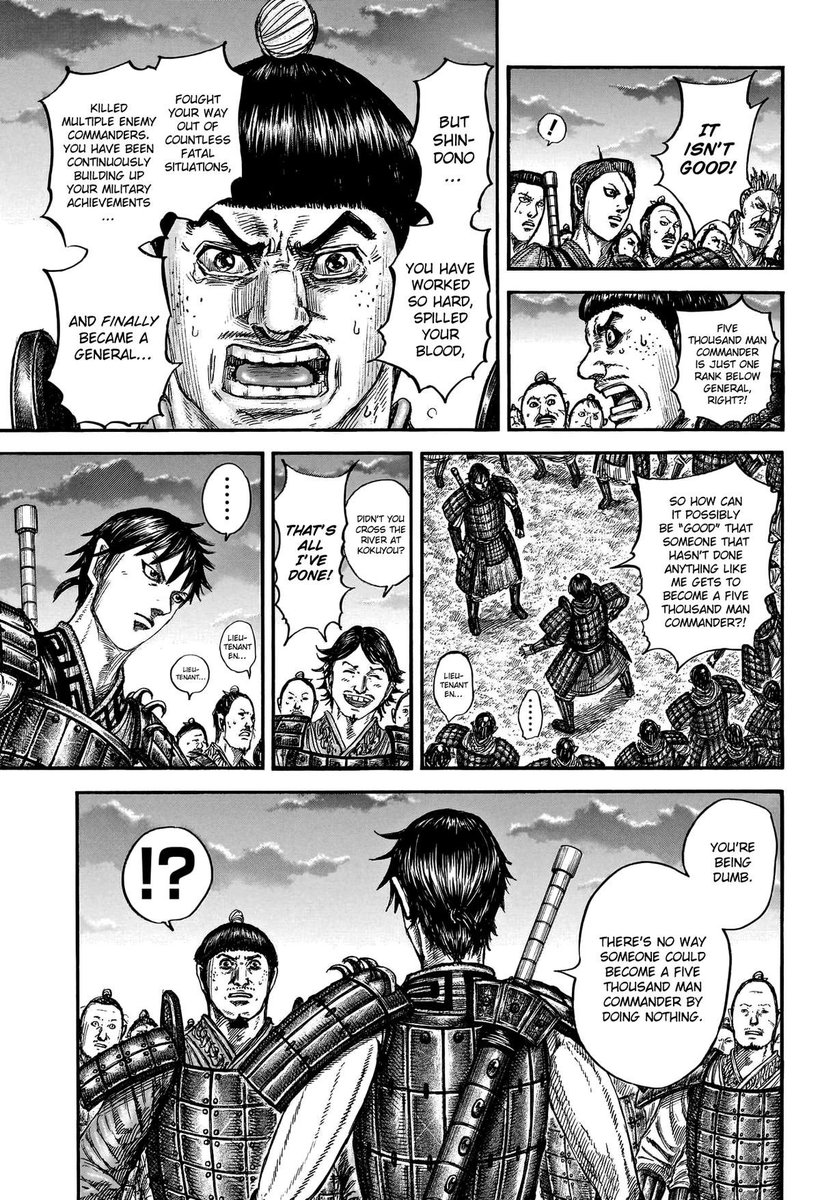 InfiniteB0bby's tweet photo. A lot of emotion for the Hi Shin Unit this chapter🥹❤️ Kyoukai becoming a General and En-San becoming a 5k commander. I love this unit so much❤️ #KINGDOM802 https://t.co/W9Kxk49A8B