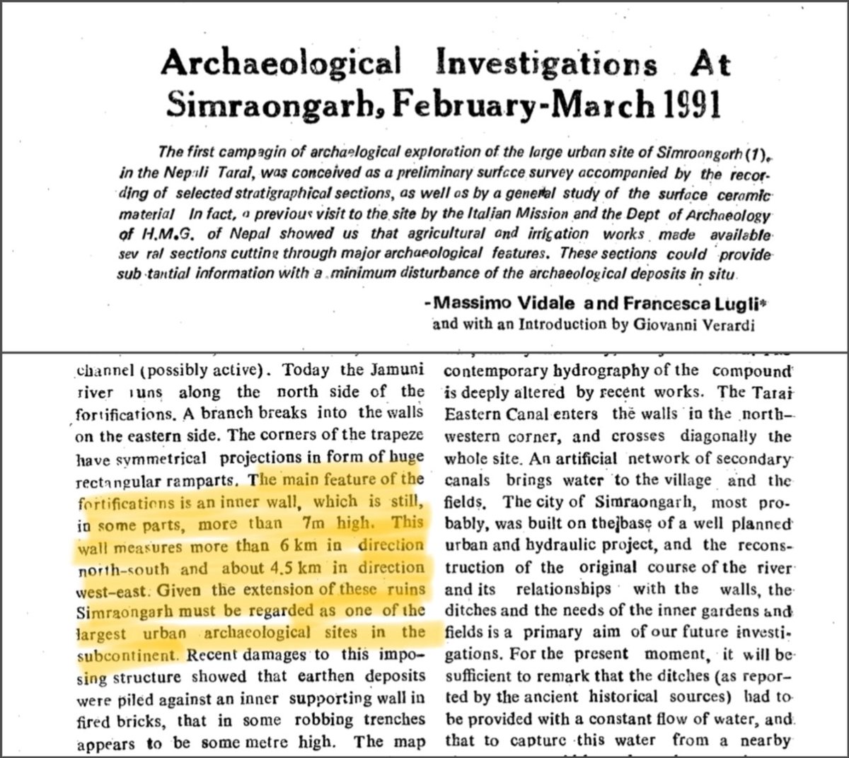 MithilaSanvaad's tweet photo. The buried kingdom of Simraongarh.
It was once the advanced fort of Mithila, an impregnable labyrinth. It was completely destroyed by the invasion of Tughlaq in 1324. In a 1991 investigation by Cambridge Uni, it was considered one of the largest urban archaeological sites (1/2) https://t.co/03imaAtiBD