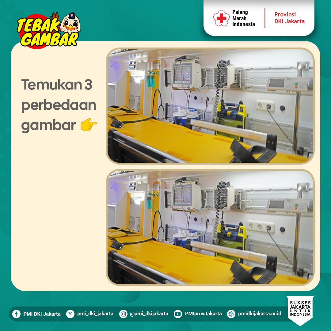 PMI_DKI_Jakarta's tweet image. Apa kabar nih, #SobatPMI ?
Kita main tebakan yuk 🤗

Coba temukan 3 perbedaan di gambar berikut ya~
Gampang kok, tinggal jawab di kolom komentar kalo nemuin bedanya yaa 👀

#TebakGambar #AsahOtak #PMIsiap #PMIselalubantu