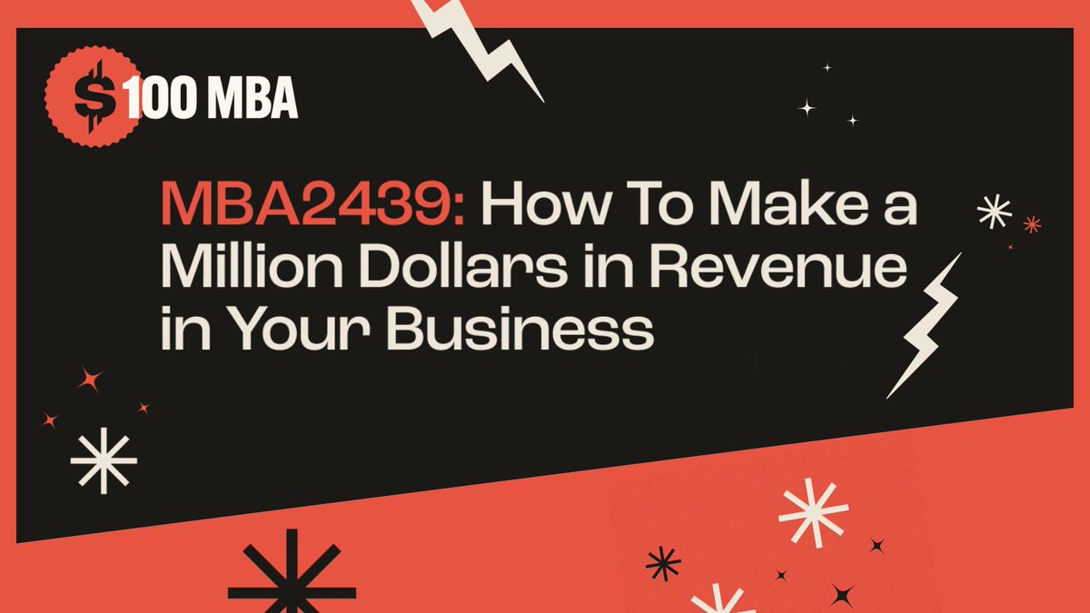 Any business can hit $1,000,000. Read that again. But what does it take to reach that epic milestone? Find out in our most popular episode. No fluff, just practical lessons &amp; real-life examples to guide you to $1M.

#EntrepreneurLife #StartupLife

100mba.net/mba2439/