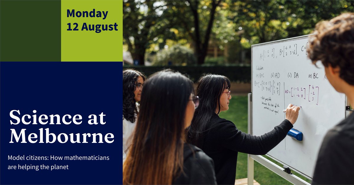 Science at Melbourne (@scimelb) on Twitter photo Hear from <a href="/BrumleyLab/">Douglas Brumley</a>, <a href="/JenniferFlegg/">Jennifer Flegg</a>, A/Prof Guoqi Qian on how maths can helps us conserve coral reefs, treat illnesses and analyse weather at our upcoming Science at Melbourne lecture, panelled by science communicator Graham Phillips. Tap to register ➡️ unimelb.me/3WCpMNl Hear from <a href="/BrumleyLab/">Douglas Brumley</a>, <a href="/JenniferFlegg/">Jennifer Flegg</a>, A/Prof Guoqi Qian on how maths can helps us conserve coral reefs, treat illnesses and analyse weather at our upcoming Science at Melbourne lecture, panelled by science communicator Graham Phillips. Tap to register ➡️ unimelb.me/3WCpMNl