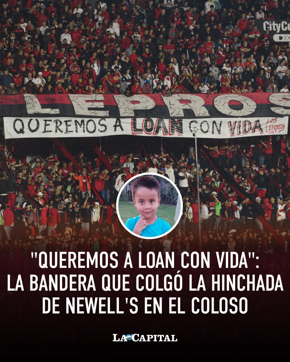 🏴👏 LA BANDERA QUE FUE COLGADA EN EL COLOSO PIDIENDO POR LOAN PEÑA

🔴⚫ Este martes, en la previa del encuentro entre #Newells e Independiente Rivadavia de Mendoza, se pudo ver en una de las tribunas del #Coloso una bandera que pide por la aparición con vida de #Loan Danilo