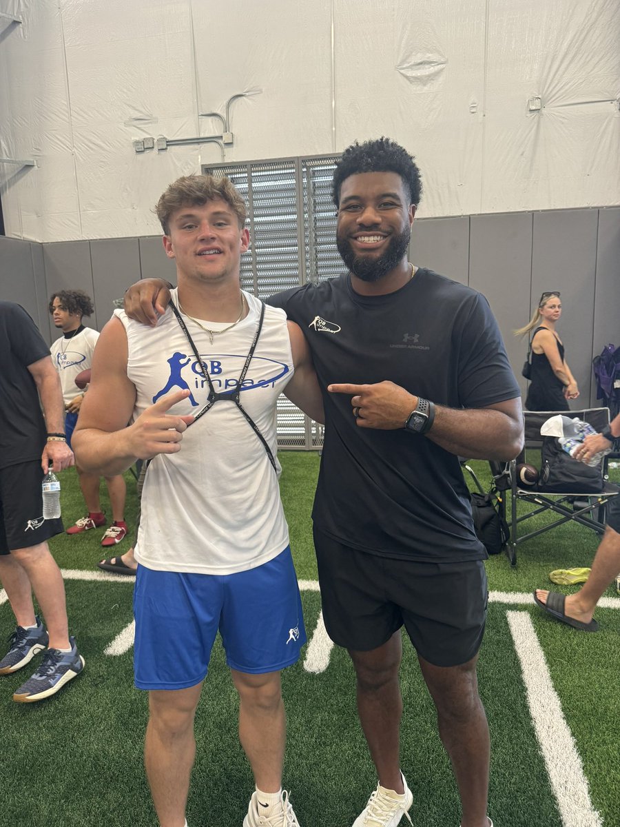 TuckerGarza07's tweet photo. I had a wonderful time at @QBimpact.
Thank you for a wonderful camp @CoachGeorge5 and all the coaches. Especially @MossisMadu🐶 https://t.co/yzdhpnhWrR