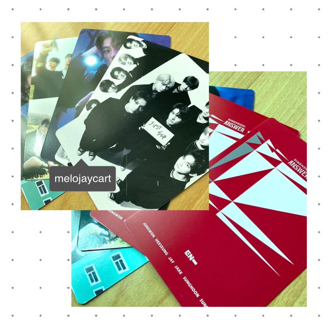 ୨ — wts lfb ph .ᐟ #melojaysells ୧

✿ enhypen yet and no ver 6-inch cards
— ₱120 (30 pcs) + pf &amp; sf 
— smooth texture 
— on hand / payo once oc is sent
— rcbyt : melojaycart.carrd.co

reply mine / dm to claim ! %
# enha pc photocards no ver yet ver lomo freebies b-c d:a