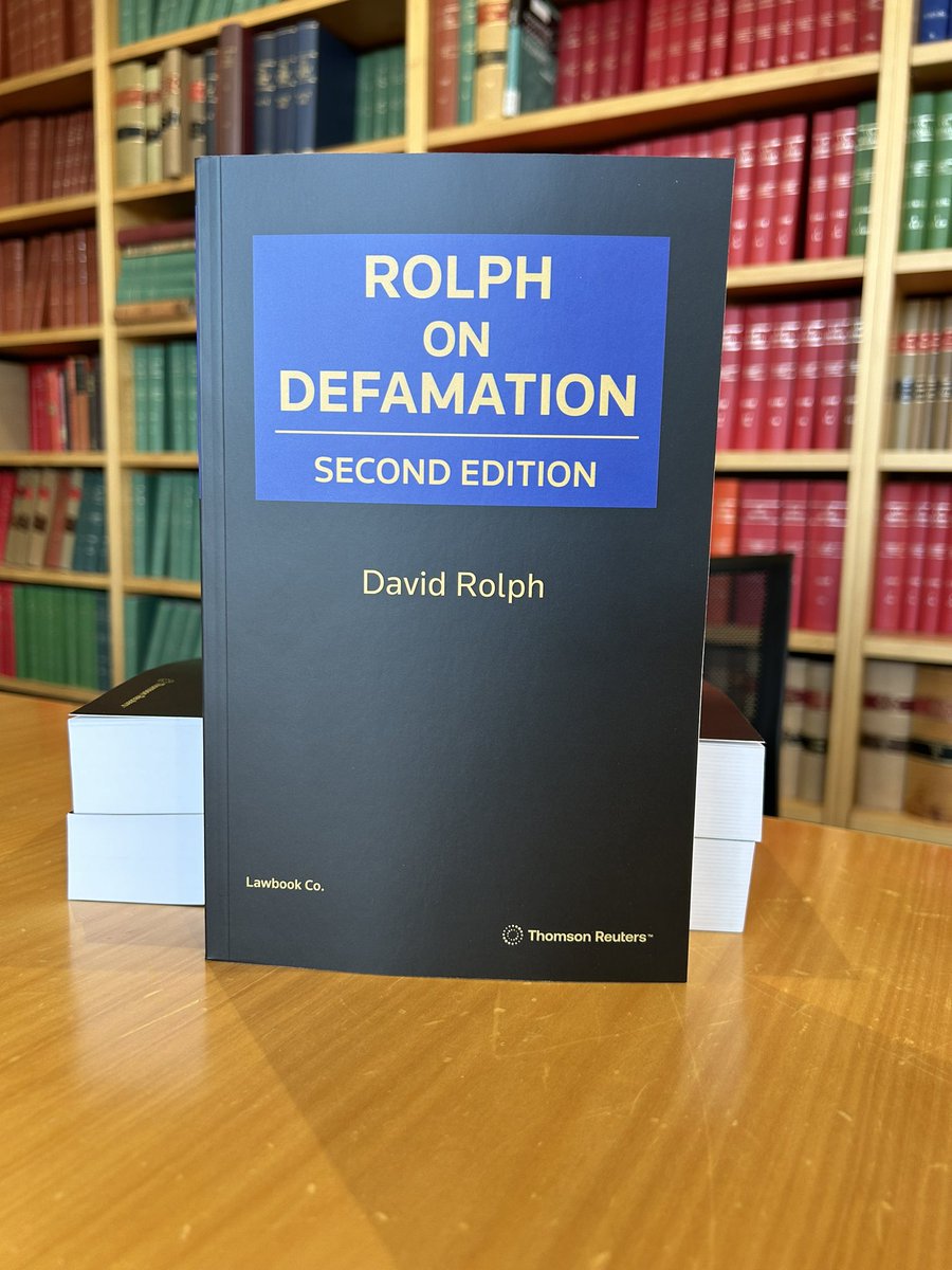 dkrolph's tweet image. This arrived in the post today and I may be a little pleased. Bollinger seems to be in order. #auslaw #defamation