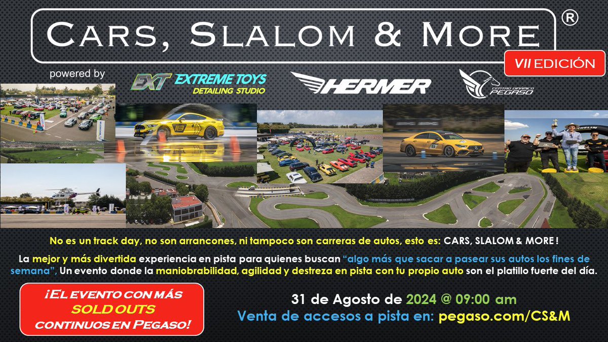 …Ya están a la venta lugares para participar en pista ! …. Cars, Slalom &amp; More 7a Edición ! Bienvenidos.