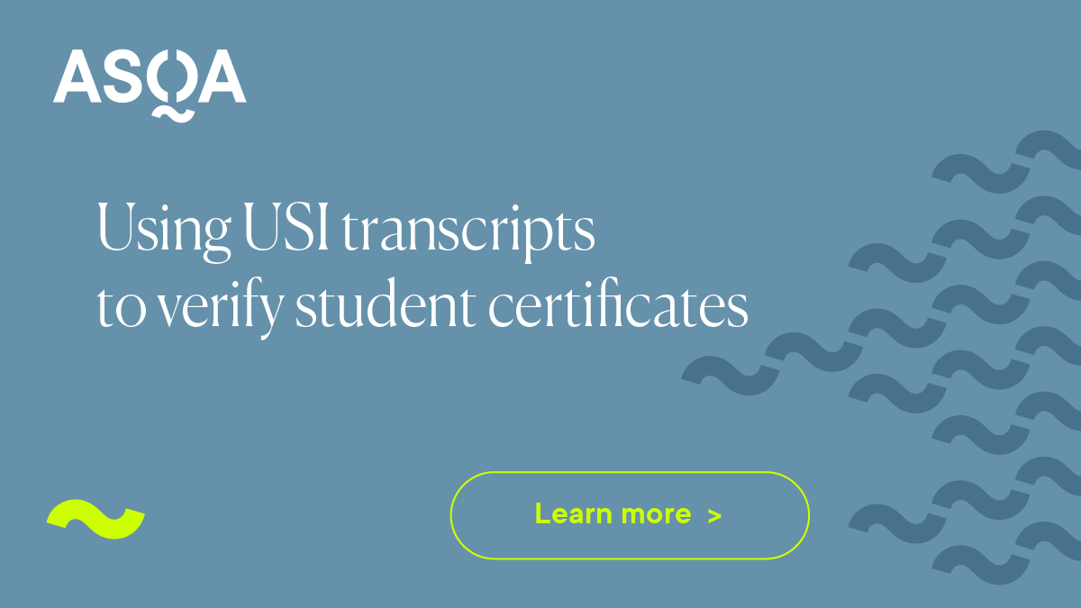 asqagovau's tweet photo. We have received an increasing number of reports about the issuance of bogus qualifications. Before accepting a certificate as evidence of a student’s training, it is important to verify its authenticity. 

Find out more: https://t.co/hF9TKFF0yT

#ASQA #VETsector https://t.co/lOsDdldZJy