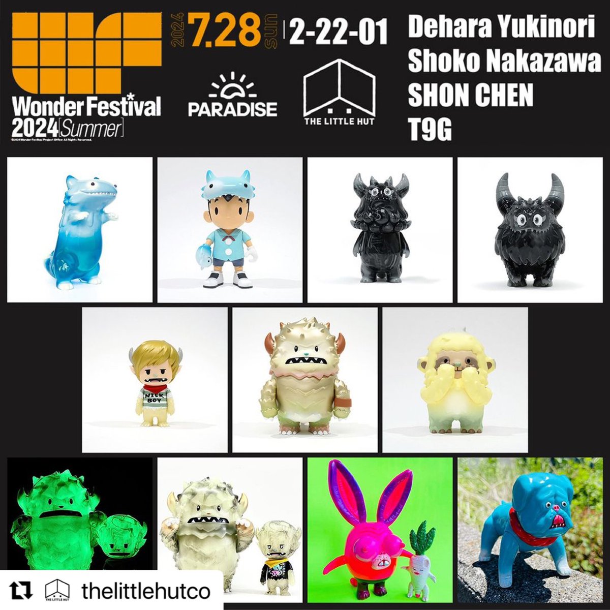 SHONSIDE's tweet photo. See you in WF✨✨✨
Hi Japan!
See you again!!
Wonder Festival 2024 [Summer]
Booth 2-22-01
2024/7/28 (Sun) 10:00~17:00
幕張メッセ 国際展示場 1~8ホール
#thelittlehutco #deharayukinori #t9g #shokonakazawa #shonchen #designertoys #figureart #WF2024W #wonderfestival #paradise2005 https://t.co/6ErZQPqE9Q