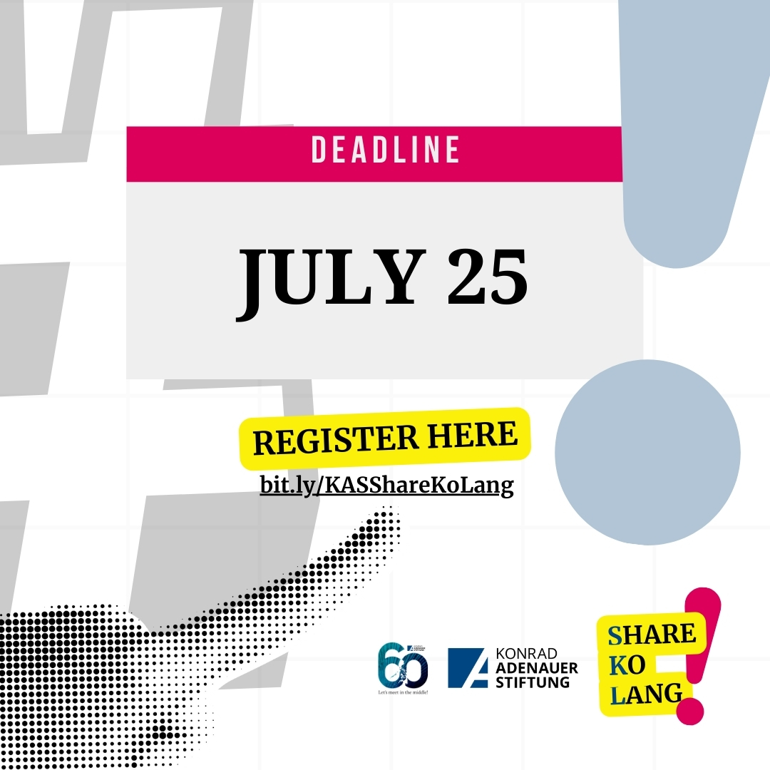 kasphilippines's tweet photo. Malapit na ang deadline!
Click here para mag-register: https://t.co/Z52P0pHhax. I-share mo ang balitang ito sa iyong network at magkita-kita tayo sa Makati! ๐
#KAS60 #LetsMeetInTheMiddle #ShareKoLang