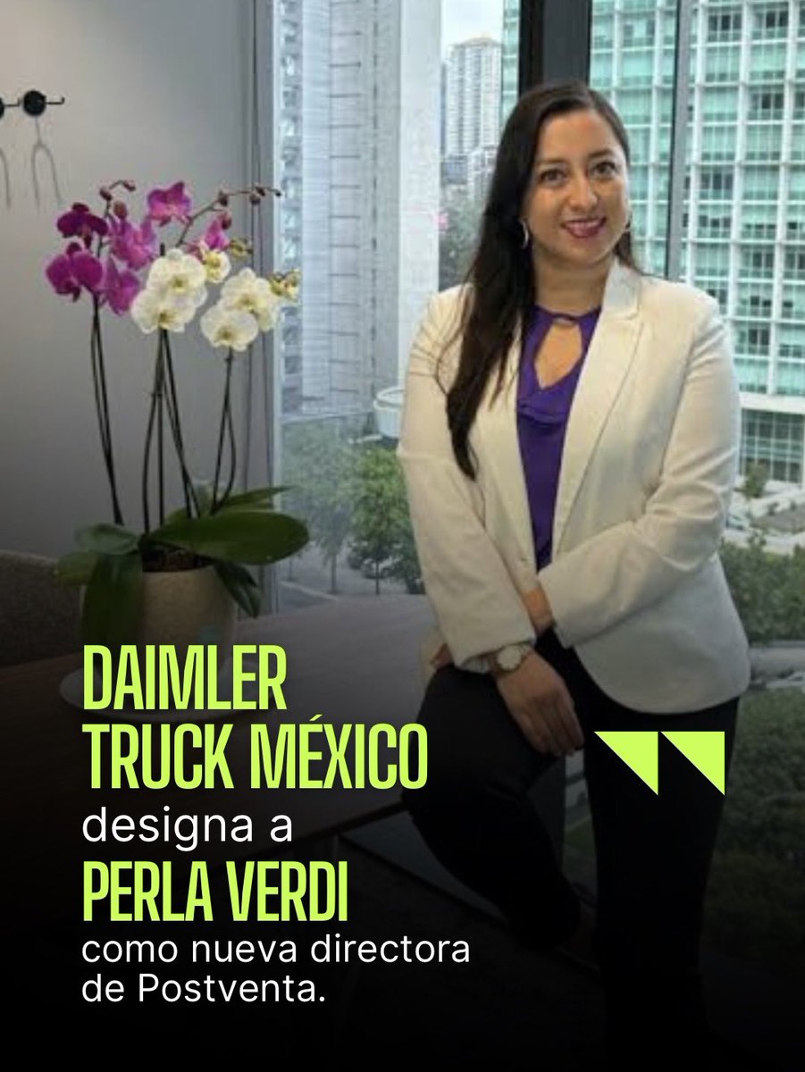 PanoramaAutomot's tweet photo. Perla Verdi, nueva directora de postventa de Daimler Truck México 
"Me siento muy entusiasmada de liderar al gran equipo que conforma el área de postventa de Daimler Truck en México", 

Más detalles 👇🏼
https://t.co/6mSfWDSKgd

@klaussen34 https://t.co/EZ2UpJdNCE