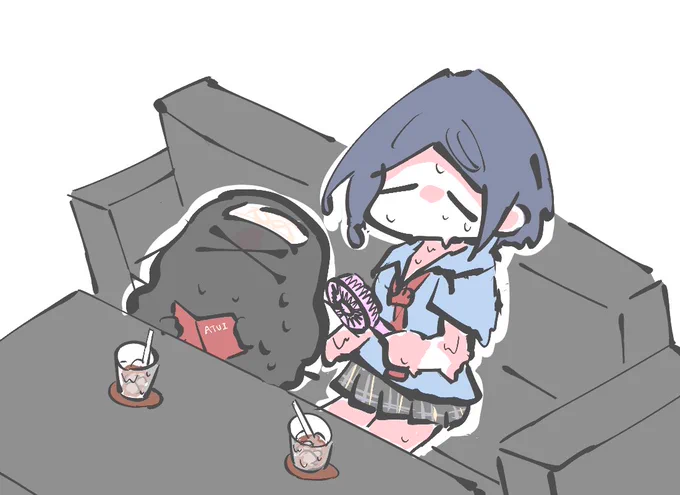 溶けかけの奏さんと溶けた文香さんです 