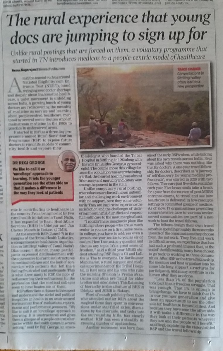 RemaNagarajan's tweet photo. A growing bunch of young doctors are rediscovering the meaning of medicine as service and learning about people-centred healthcare, mentored by several senior doctors who left mainstream medicine in the 1990s to practice in underserved areas
Google Rural Sensitisation Programme👇 https://t.co/G1zh1X2lXZ