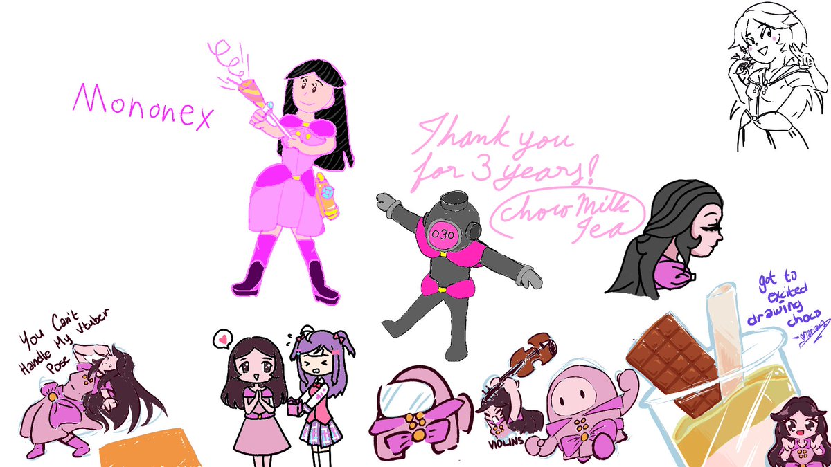 ChocoMilkTeaYT's tweet photo. Finally, thank you to everyone that took the time to draw in the magmaboard with me during my anniversary stream!
I hope we can draw together more often🥺
#ChocoMilkTeaRT https://t.co/mI1SlBBbTT