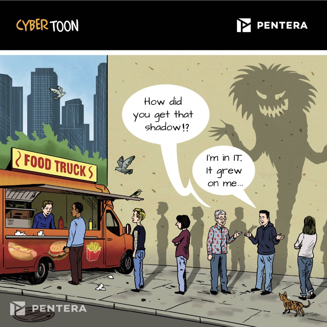 penterasec's tweet photo. Shadow IT is found in every organization we serve. The ability to shine a light on it and reintegrate it into sanctioned corporate IT is part of the value of automated security validation.
Pentera = Validate both the known and unknown of your security posture.
#Cybertoon https://t.co/yYLQmHuYGN