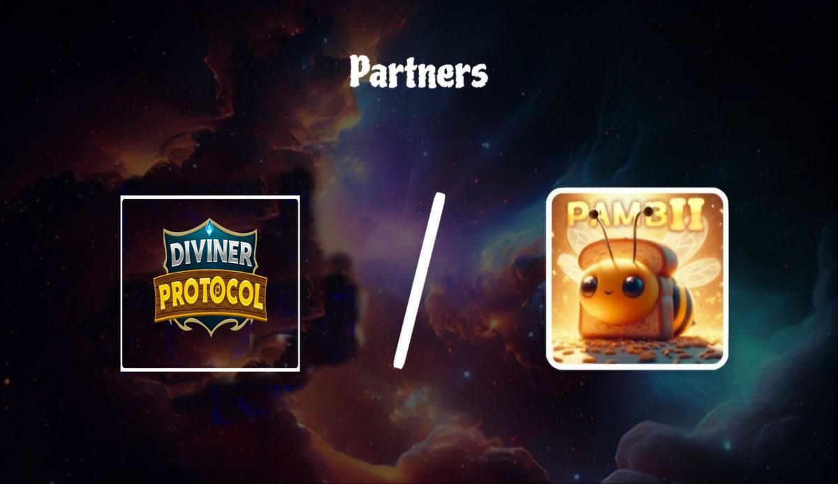 Diviner Protocol | Building Metaverse (@divinerprotocol) on Twitter photo We are glad to announce partnership with <a href="/pambicoin/">PAMBII 🍞🐝</a>! 
The gaming project with a very unique, non-inflationary tokenomics, no token minting, and an actual fun game to play in a Pokemon-Style fighting videogame coming soon!
Let's buid together! We are glad to announce partnership with <a href="/pambicoin/">PAMBII 🍞🐝</a>! 
The gaming project with a very unique, non-inflationary tokenomics, no token minting, and an actual fun game to play in a Pokemon-Style fighting videogame coming soon!
Let's buid together!