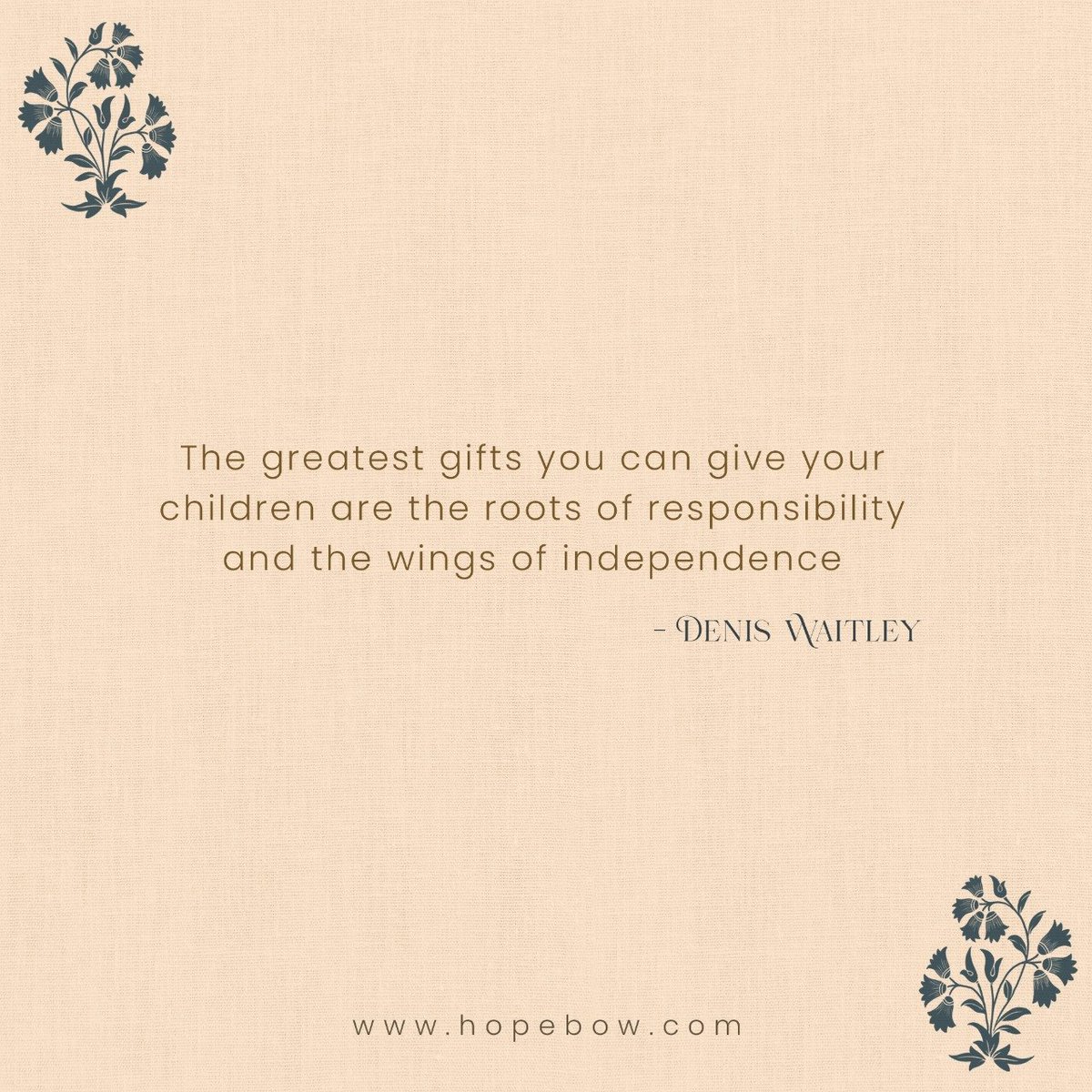 Hopebowkids's tweet photo. Empowering our children with responsibility and independence helps them soar in life, nurturing their confidence and resilience.

Let's instill these values in every step we guide them.

#ParentingWisdom #EmpowerKids #LifeLessons #DenisWaitley #InspirationalQuotes #HopebowKids https://t.co/mScPjNkLVT