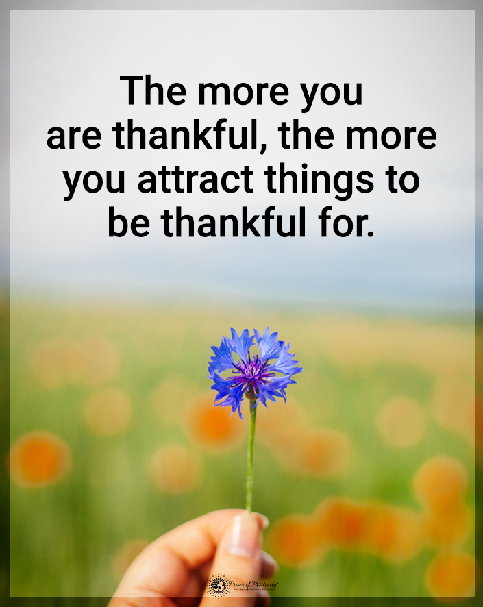 “The more you are thankful, the more you attract things to be thankful for.”