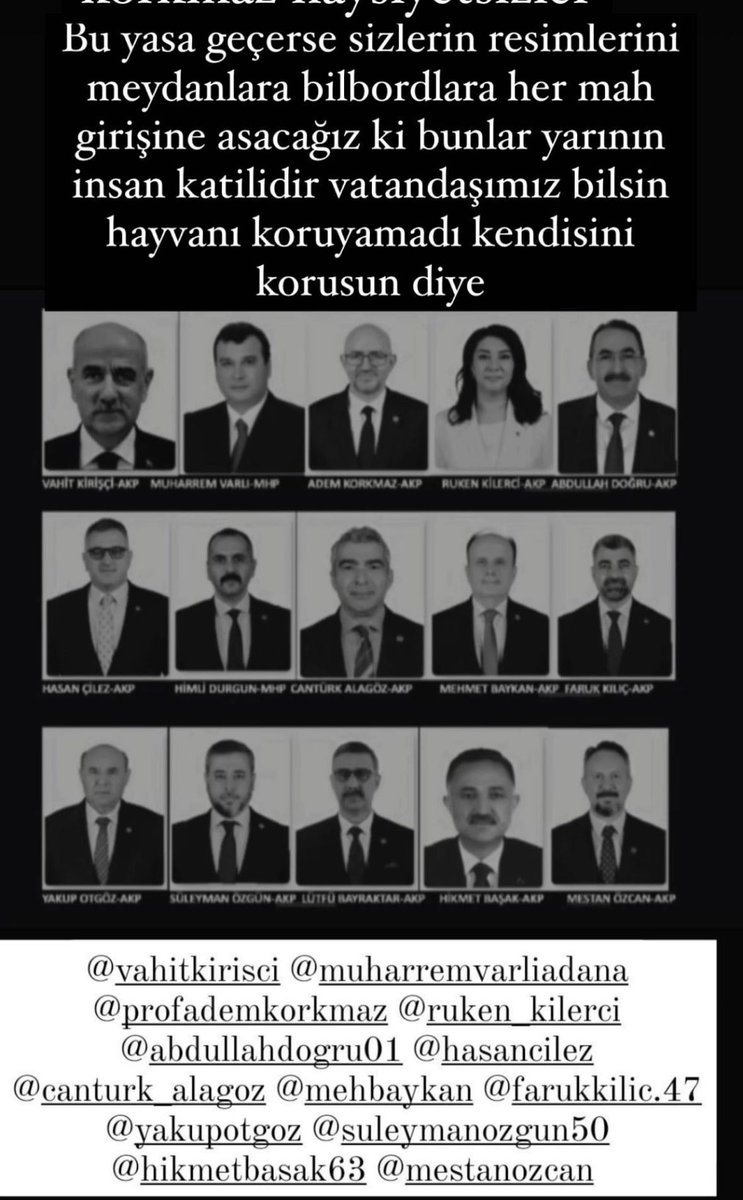❌❌ “İnsanları tanıdıkça hayvanları daha çok seviyorum” sözündeki insanların resimleri aşağıda , bu tipleri unutmayın bunların maaşlarını biz veriyoruz üstüne üstlük #YasayiGeriCek #kanlıyasayadurde