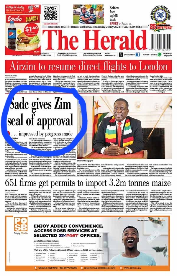TendayiZinyama's tweet photo. SADC yataura https://t.co/8c8IEFFIXc