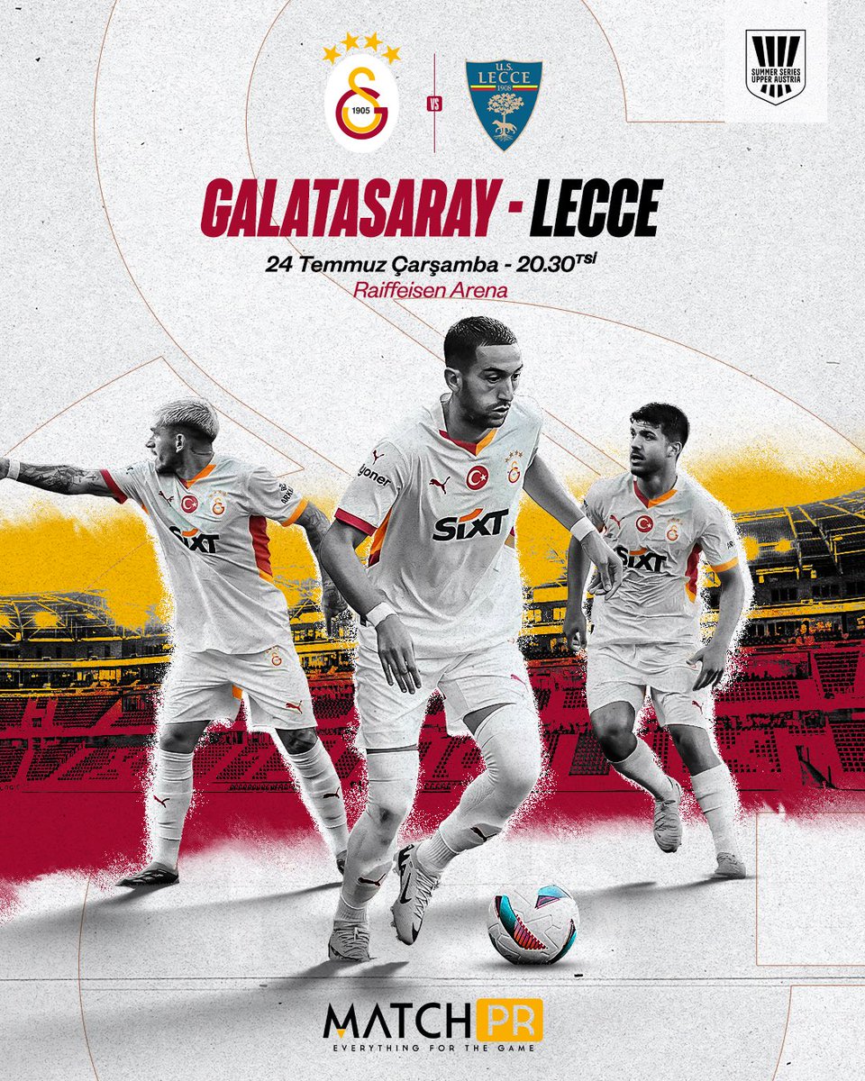 ⚽ Hazırlık Maçı 
🆚 Lecce
📆 24.07.2024
⏰ 20.30 (TSİ)
🏟 Raiffeisen Arena
📺 D-Smart GO

<a href="/matchpr_/">Match PR</a>