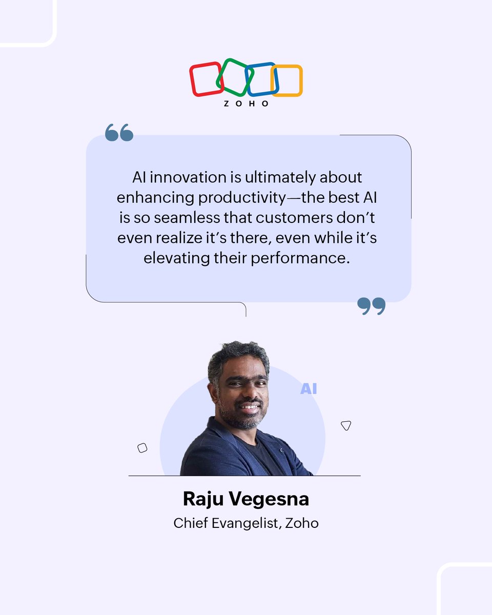 Zoho (@zoho) on Twitter photo Our secure, contextual AI simplifies tackling complex business challenges with user-friendly solutions.
Curious about what the experts think? See what Amy Stapleton, a senior analyst at <a href="/opusresearch/">Opus Research</a>, has to say about our AI assistant, Zia.
Read more 👉 zurl.co/aP0h Our secure, contextual AI simplifies tackling complex business challenges with user-friendly solutions.
Curious about what the experts think? See what Amy Stapleton, a senior analyst at <a href="/opusresearch/">Opus Research</a>, has to say about our AI assistant, Zia.
Read more 👉 zurl.co/aP0h